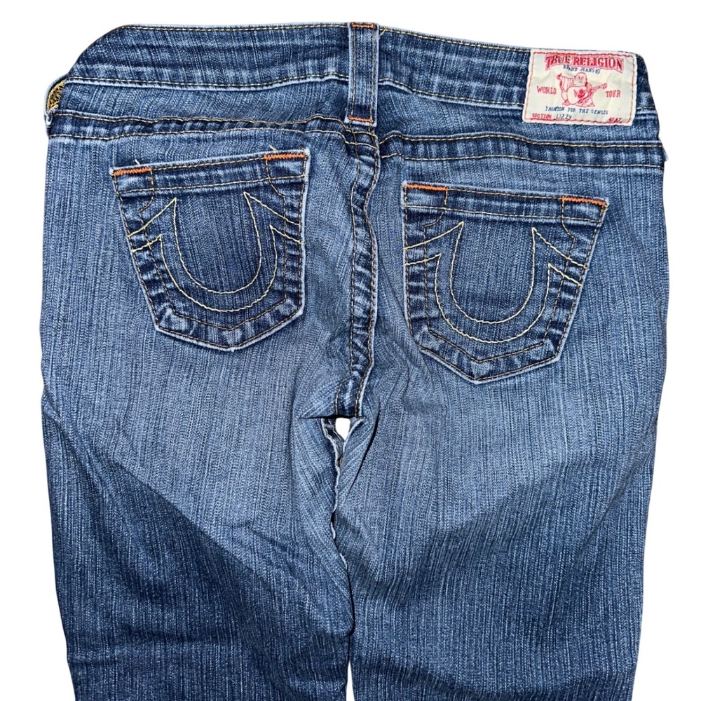 True Religion Lizzy Low Rise Cropped Jeans Blue Denim‎ WJC-J58CM Size 28